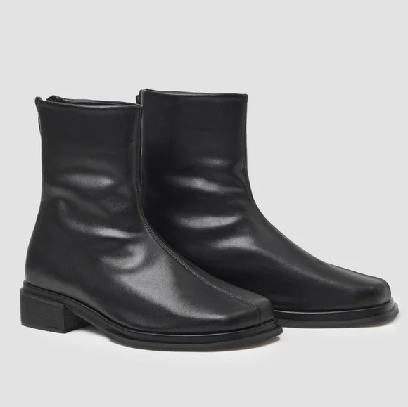 Lattelier Shoes | Round Toe Low Heel Warrior Ankle Boots (Black) - Lattelier | Color: Black | Size: 6 | Christinaslair's Closet